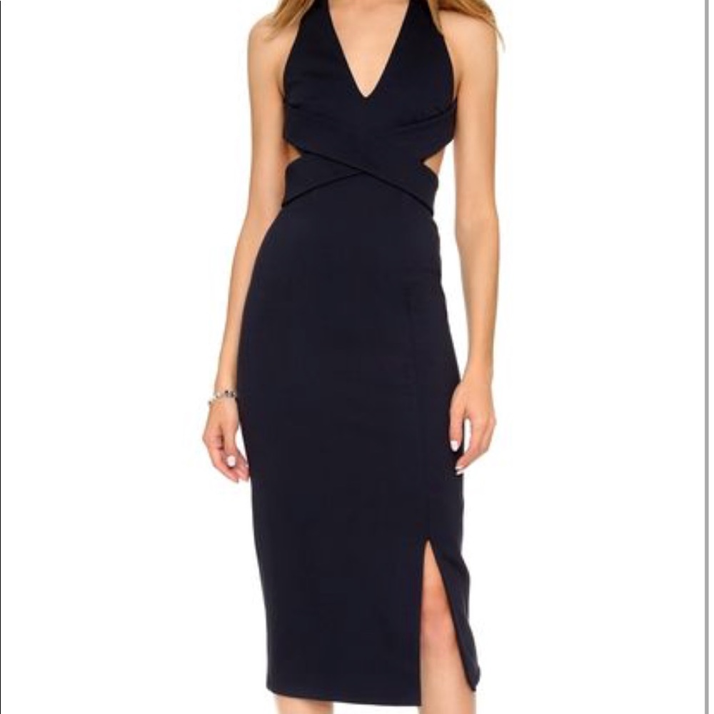 NEW Nicholas black halter dress open back